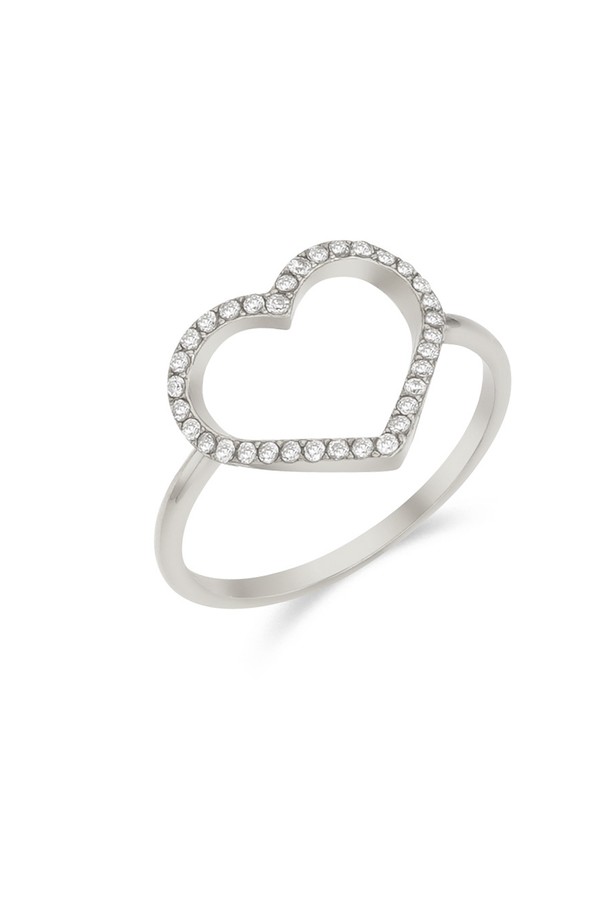 DENU - 반지 - [이시영 착용][sv925]Sweet pave heart ring_Silver