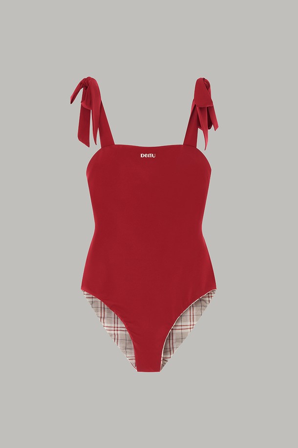 DENU - 스윔웨어 - [권은비 착용]Litton Reversible Swim Suit [Red]