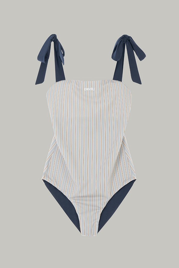 DENU - 스윔웨어 - Litton Reversible Swim Suit [Navy]