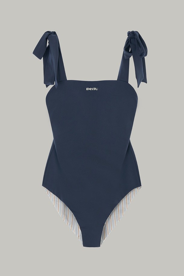 DENU - 스윔웨어 - Litton Reversible Swim Suit [Navy]