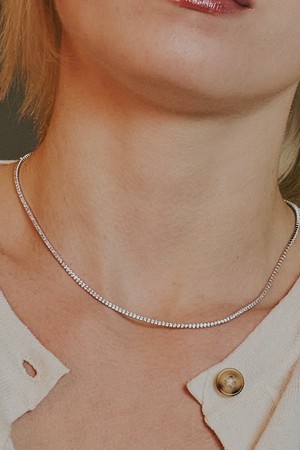 [sv925]Classic tennis necklace