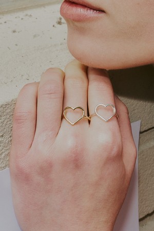 [sv925]Sweet basic heart ring_Silver