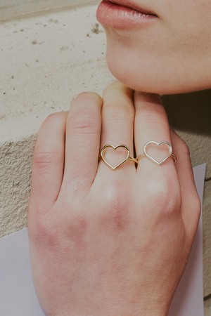 [sv925]Sweet basic heart ring_Gold