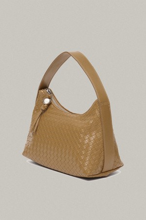 Jane Weaving Tote Bag [CAMEL SILVER]