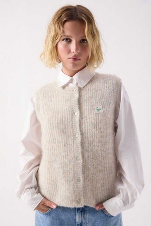 [AMERICAN VINTAGE] 아메리칸 빈티지_EAST CARDIGAN - MELANGE POWDER SNOW