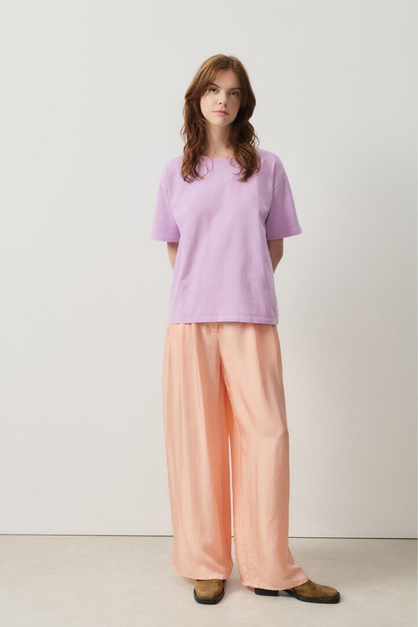 FIZVALLEY_VINTAGE PARME 티셔츠는 여성용 반소매 라운드넥 티셔츠입니다. 부드러운 면 소재의 레귤러핏으로, 빈티지하고 베이직한 스타일을 연출하며 봄, 여름 시즌에 적합합니다. 콤팩트한 원단, 무지 디자인으로 제작되어 일상복으로 실용적이며, 트렌드에 구애받지 않는 타임리스한 디자인을 자랑합니다.
