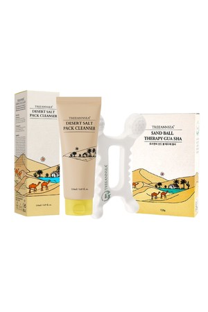 [트리앤씨] 딥클렌징 & 괄사 릴랙싱 세트 (사막소금 팩클렌저 + 도자기 괄사)