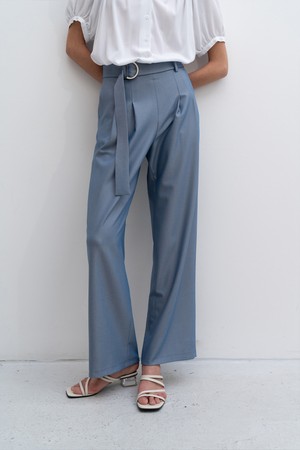 STRAIGHT WIDE LEG SLACKS TROUSERS BL