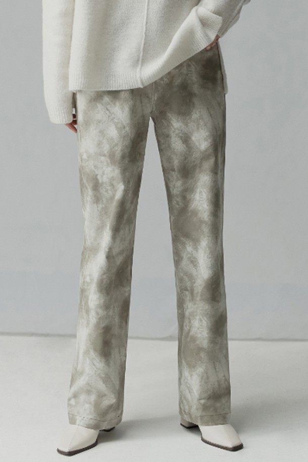 RE RHEE - 롱/미디팬츠 - DISCHARGE PRINTED COTTON STRAIGHT LEG JEANS