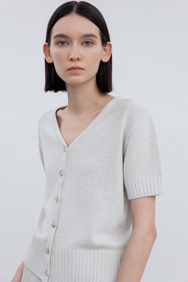 RE RHEE - 가디건 - KNITTED SHORT SLEEVES CARDIGAN SV