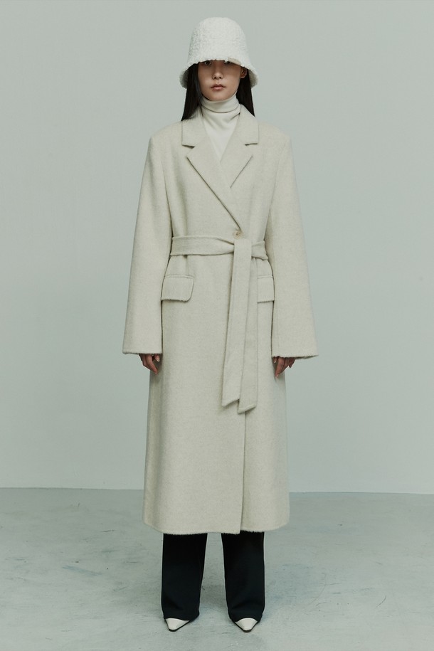 RE RHEE - 코트 - ANGORA WOOL BLEND COAT IVORY