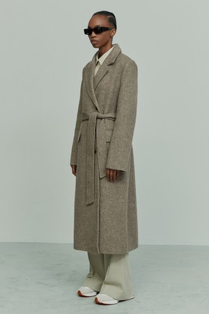 ANGORA WOOL BLEND COAT MOCHA