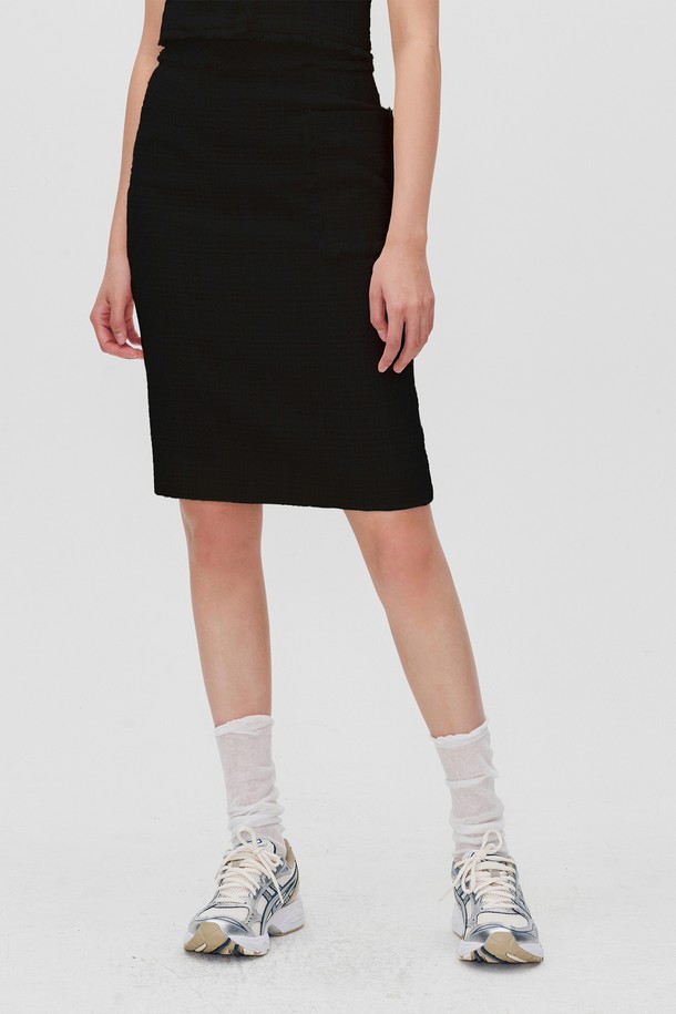 RE RHEE - 미디스커트 - 2COLOR H LINE MIDI TWEED SKIRT