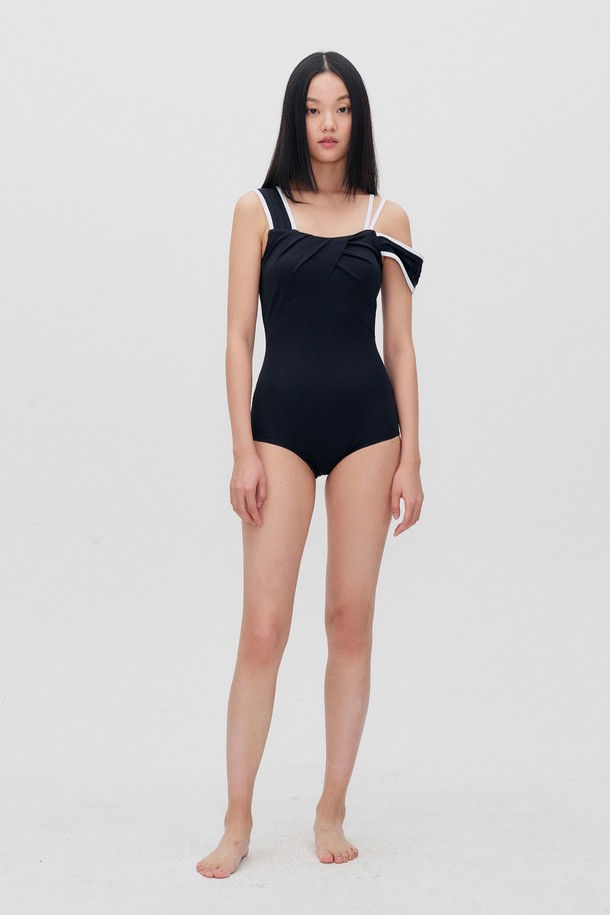 RE RHEE - 스윔웨어 - 2COLOR ASYMMETRIC SHOULDER SWIMSUIT