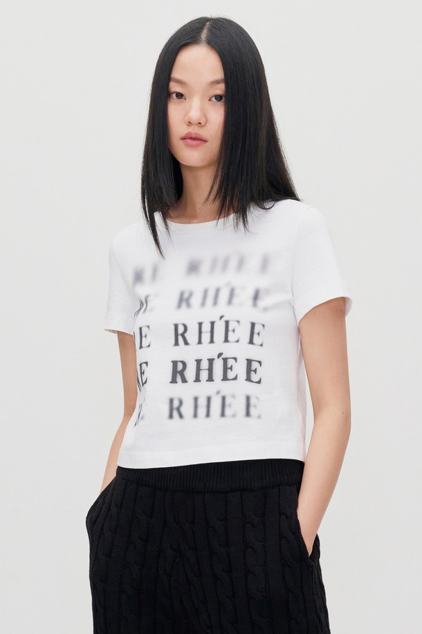 RE RHEE - 반소매 티셔츠 - BLUR LOGO ORGANIC COTTON T SHIRT