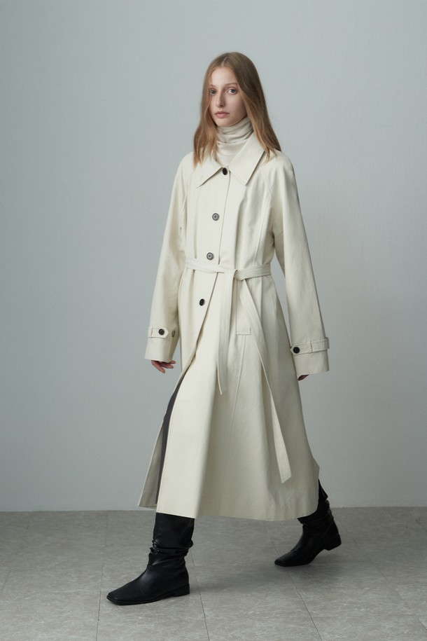 RE RHEE - 트렌치코트 - FLARED BELTED TRENCH COAT