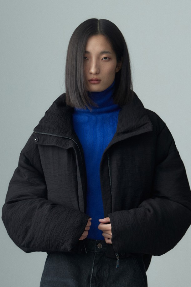 RE RHEE - 자켓 - PLEATED PUFFER PADDED JACKET BLACK