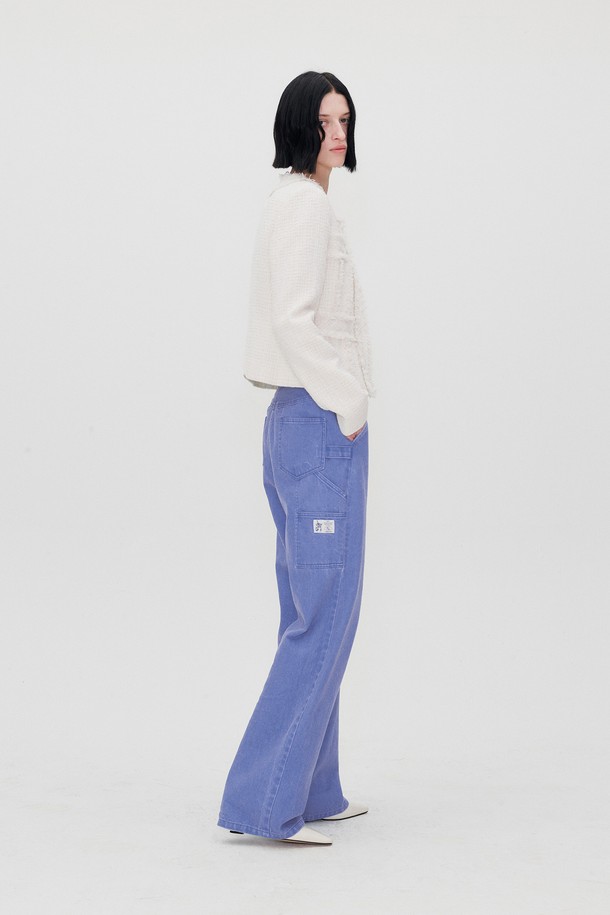 RE RHEE - 데님 - WIDE LEG WORK DENIM JEANS BLUE