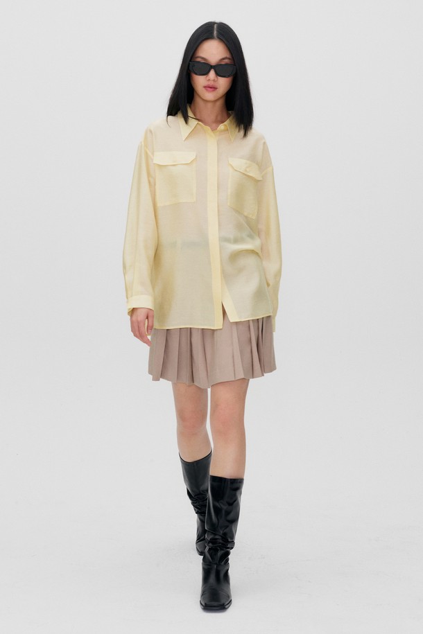 RE RHEE - 셔츠 - FLAP POCKETS SHEER SHIRTS