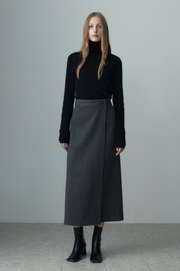 RE RHEE - 스커트 - BOTTON WRAP SKIRT