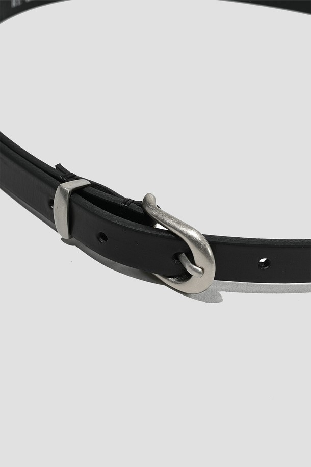 RE RHEE - 벨트 - LOGO EMBROIDERED THIN LEATHER BELT