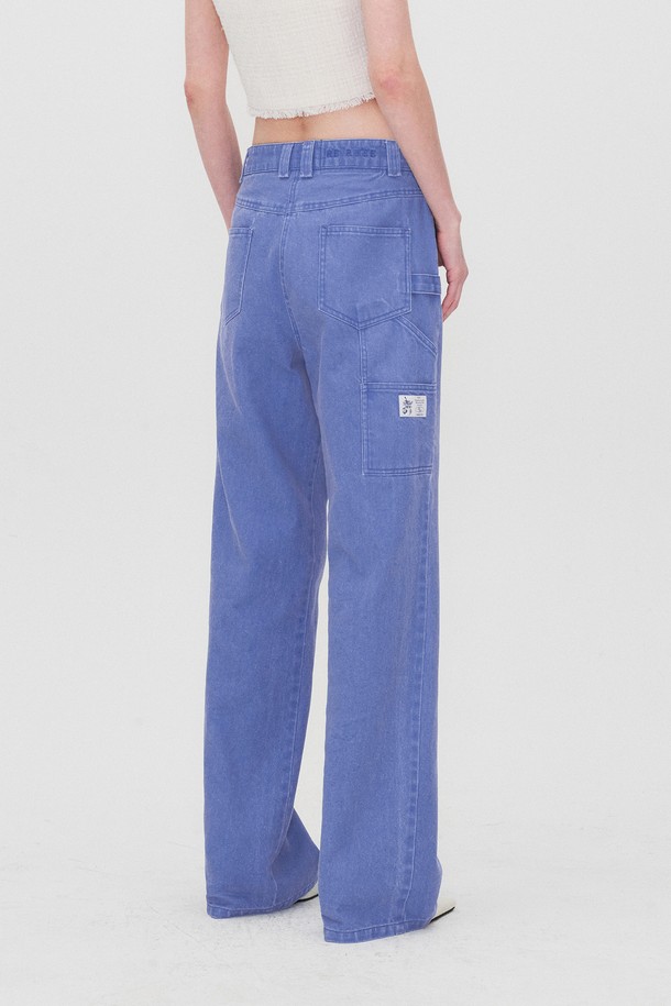 RE RHEE - 데님 - WIDE LEG WORK DENIM JEANS BLUE