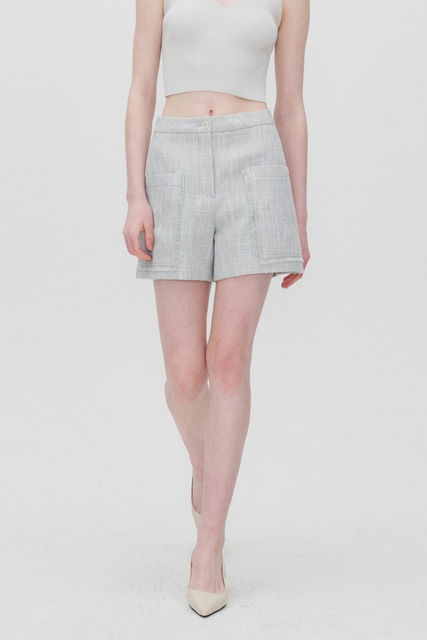 RE RHEE - 쇼트팬츠 - POCKET DETAILED TWEED SHORTS