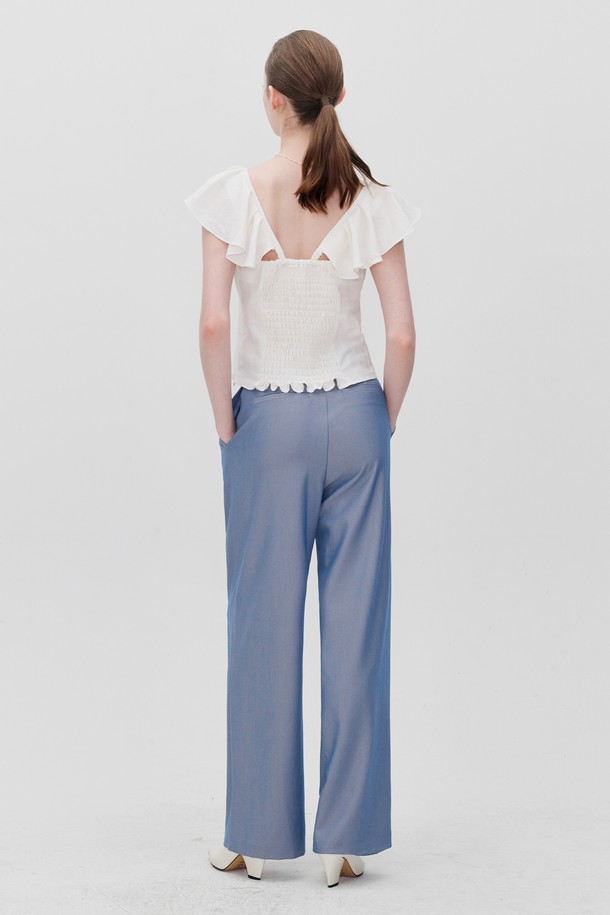 RE RHEE - 블라우스 - BACK SHIRRED HALF SLEEVES TOP