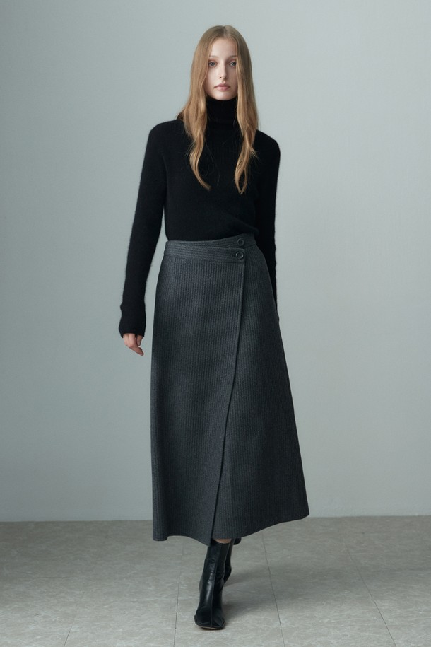 RE RHEE - 스커트 - BOTTON WRAP SKIRT