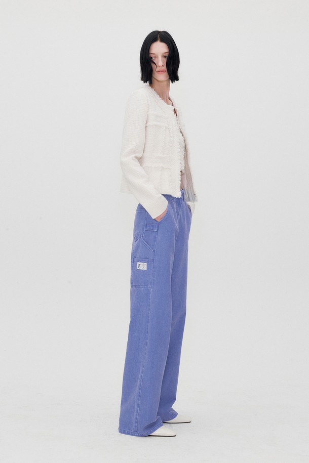 RE RHEE - 데님 - WIDE LEG WORK DENIM JEANS BLUE