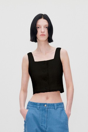 2COLOR CROPPED TWEED TOP