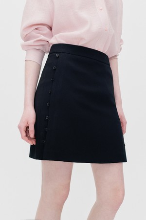 SIDE BUTTONED MINI SKIRT