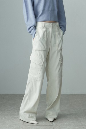 WIDE POCKET CARGO PANTS IVORY