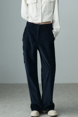 CORDUROY WIDE PANTS MIDNIGHT NAVY