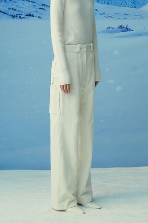 CORDUROY WIDE PANTS CREAM