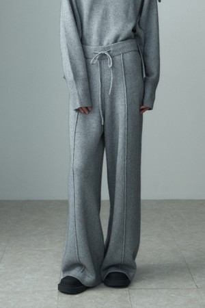 RACOON WIDE LEG KNIT PANTS MELANGE GRAY