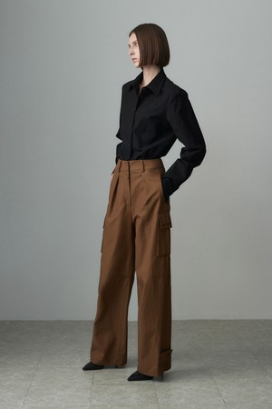 HEM BOTTON CARGO PANTS CAMEL