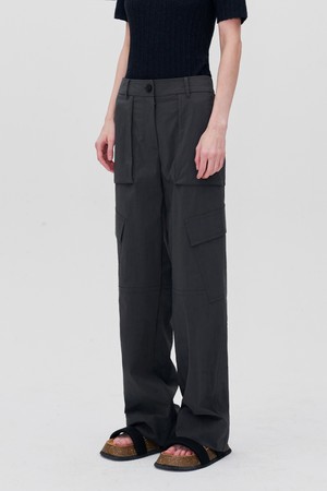 WIDE LEG CARGO PANTS CHARCOAL