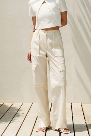 WIDE LEG CARGO PANTS CREAM