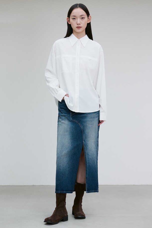 RE RHEE - 셔츠 - CHEST BUTTON-DETAIL SHIRT