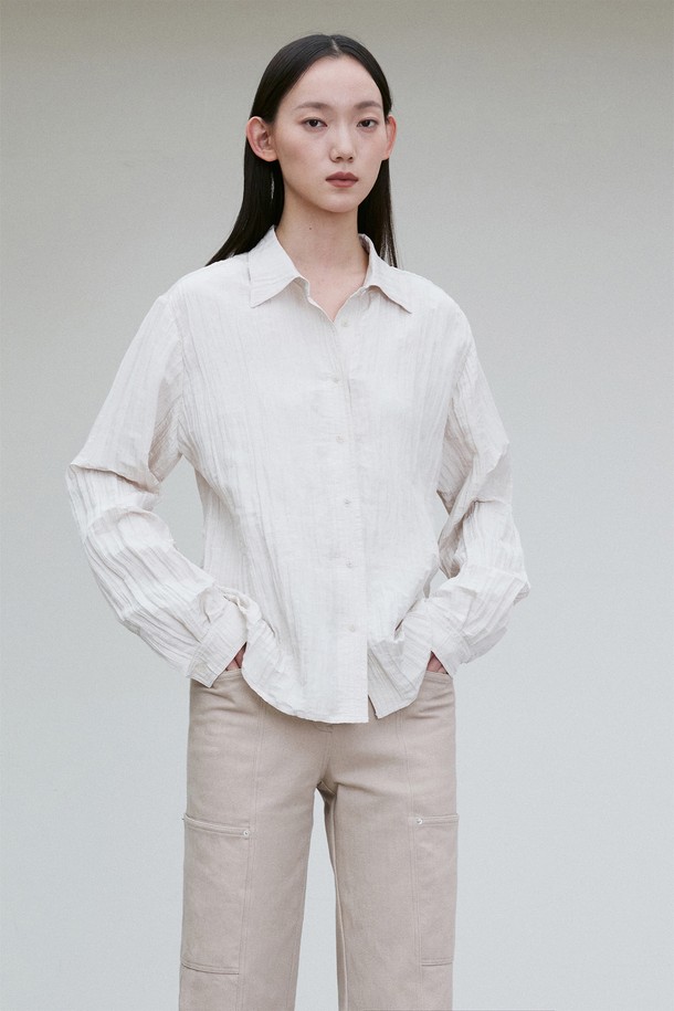 RE RHEE - 셔츠 - SHIMMER CRINKLED SHIRT