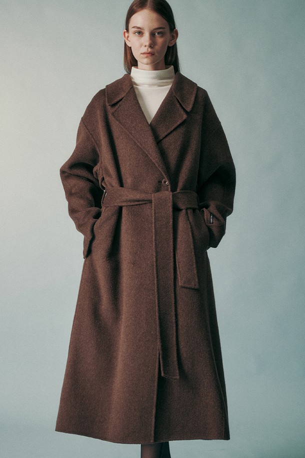 RE RHEE - 코트 - CAMEL SILK BLEND COAT BROWN