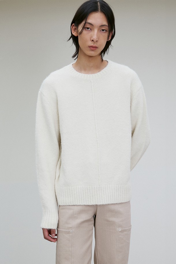 RE RHEE - 스웨터 - UNISEX WOOL BLEND KNIT TOP IVORY