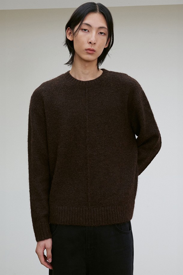 RE RHEE - 스웨터 - UNISEX WOOL BLEND KNIT TOP CHOCOLATE