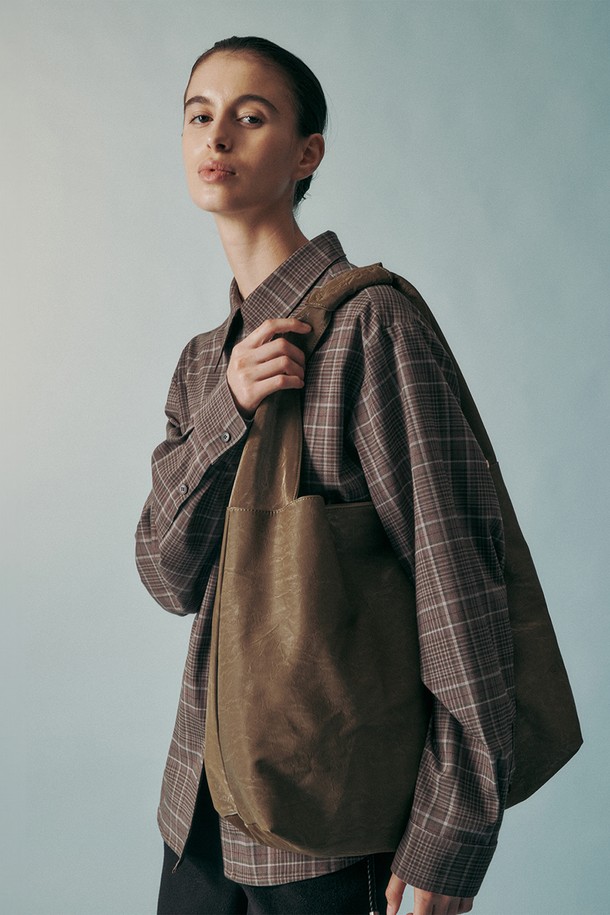 RE RHEE - 여성 가방 - LEATHER SHOPPER BAG OLIVE BROWN