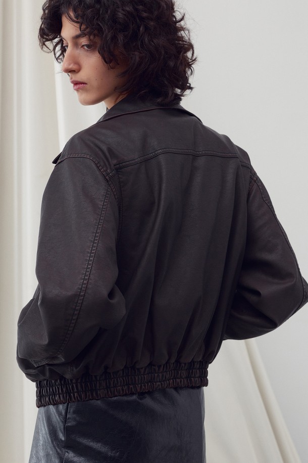 RE RHEE - 자켓 - VEGAN LEATHER BOMBER JACKET