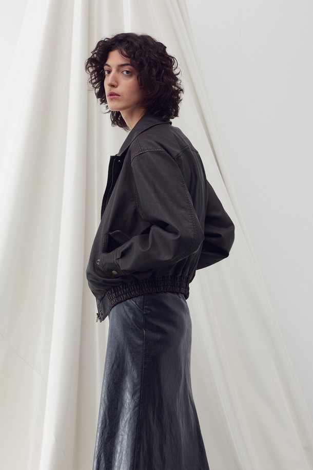 RE RHEE - 자켓 - VEGAN LEATHER BOMBER JACKET