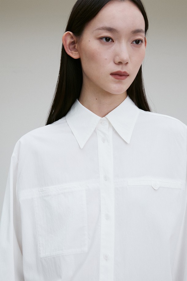 RE RHEE - 셔츠 - CHEST BUTTON-DETAIL SHIRT