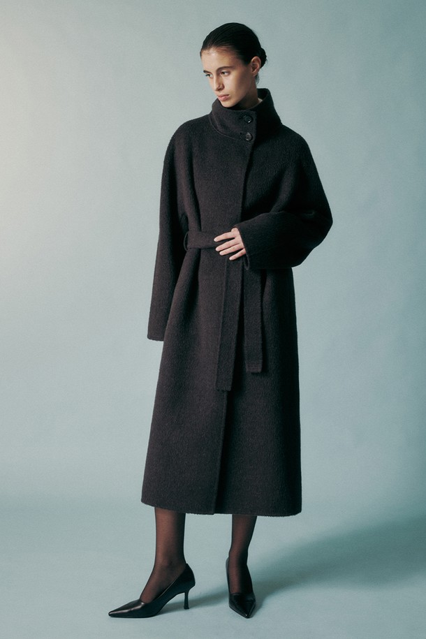 RE RHEE - 코트 - FUNNEL NECK ALPACA WOOL BLEND COAT