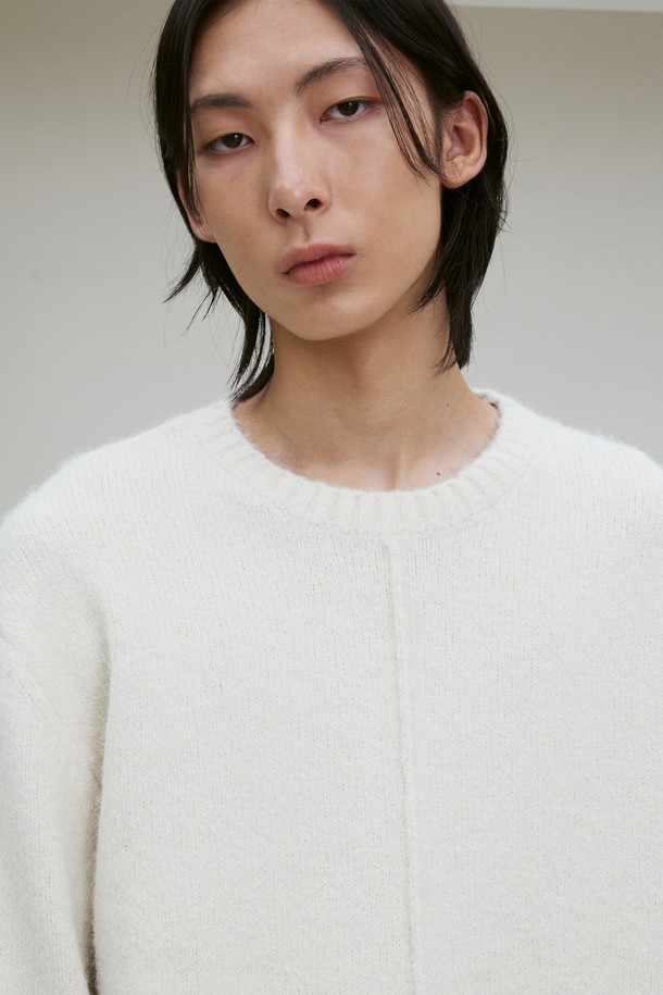 RE RHEE - 스웨터 - UNISEX WOOL BLEND KNIT TOP IVORY